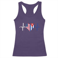 Heartbeat Cuba USA Racerback Tank Top Cuban American Pride