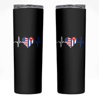 Heartbeat Cuba USA Skinny Tumbler Cuban American Pride
