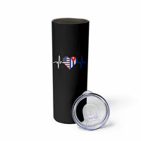 Heartbeat Cuba USA Skinny Tumbler Cuban American Pride