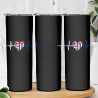 Heartbeat Cuba USA Skinny Tumbler Cuban American Pride