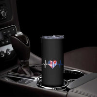 Heartbeat Cuba USA Skinny Tumbler Cuban American Pride