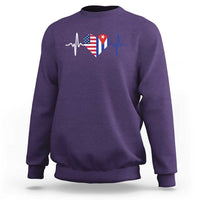 Heartbeat Cuba USA Sweatshirt Cuban American Pride