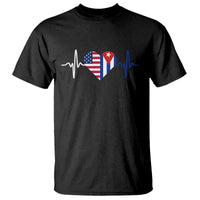 Heartbeat Cuba USA T Shirt Cuban American Pride