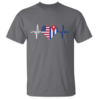 Heartbeat Cuba USA T Shirt Cuban American Pride