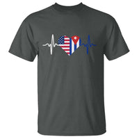 Heartbeat Cuba USA T Shirt Cuban American Pride