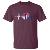 Heartbeat Cuba USA T Shirt Cuban American Pride