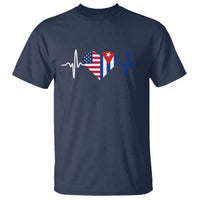 Heartbeat Cuba USA T Shirt Cuban American Pride