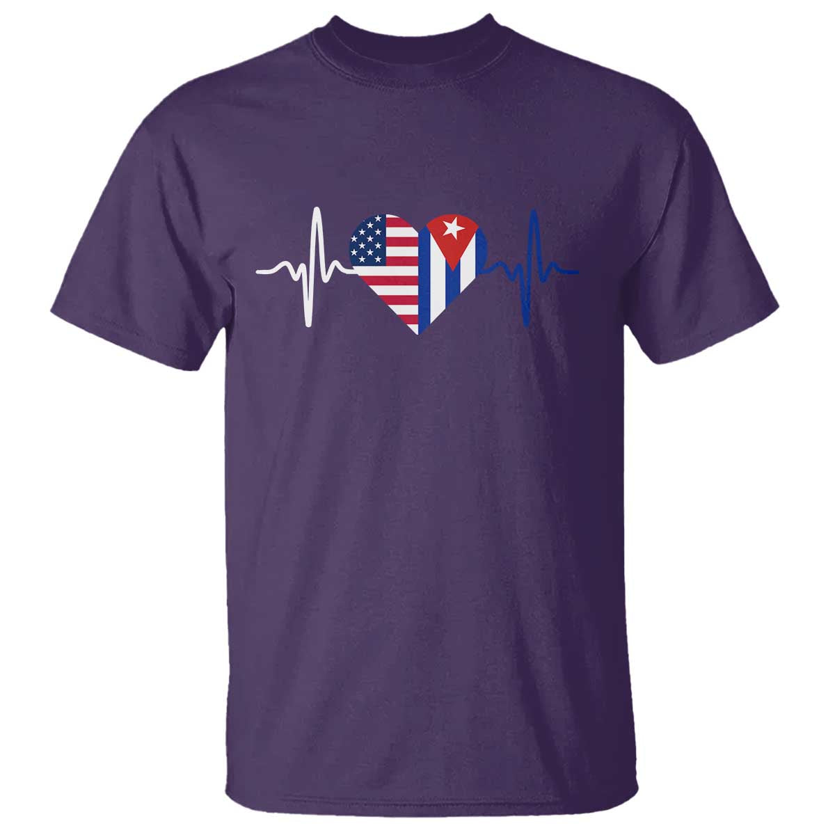 Heartbeat Cuba USA T Shirt Cuban American Pride