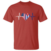 Heartbeat Cuba USA T Shirt Cuban American Pride