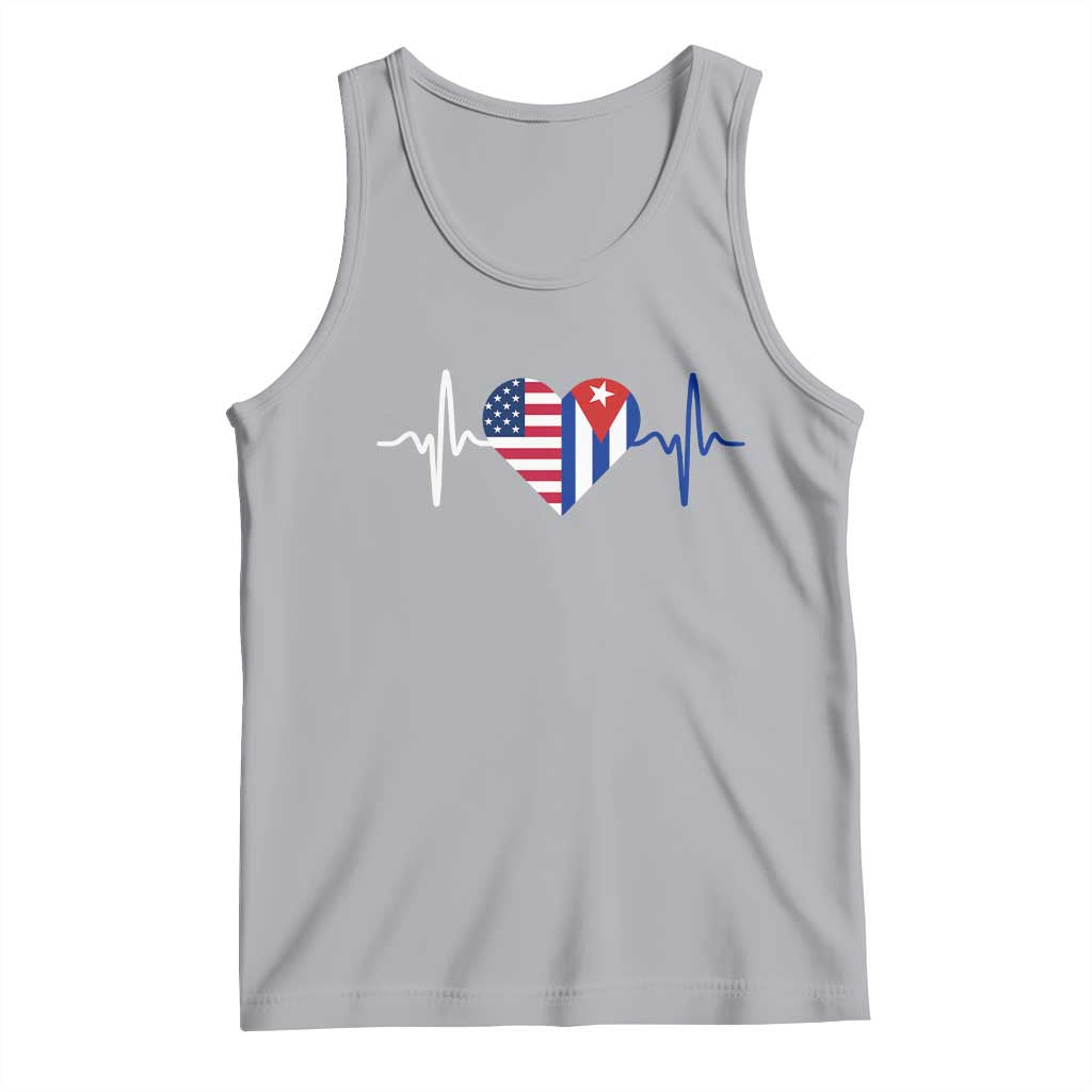 Heartbeat Cuba USA Tank Top Cuban American Pride