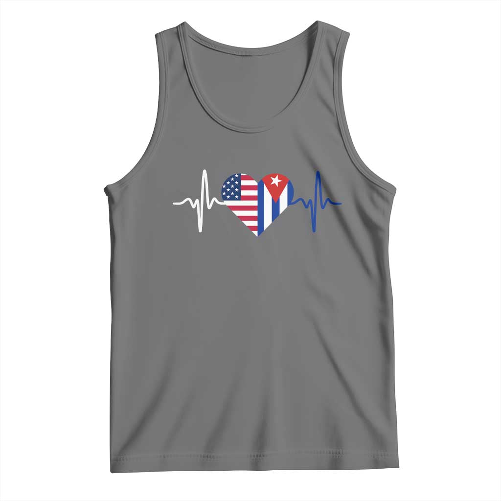 Heartbeat Cuba USA Tank Top Cuban American Pride