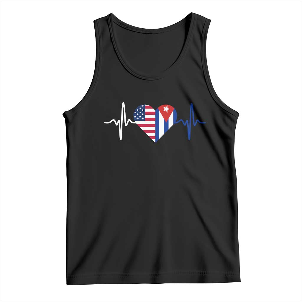 Heartbeat Cuba USA Tank Top Cuban American Pride