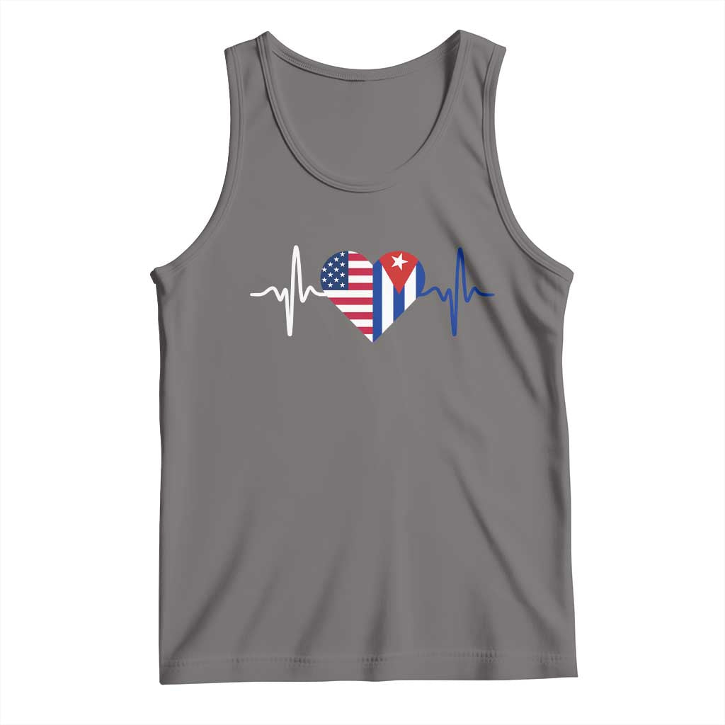 Heartbeat Cuba USA Tank Top Cuban American Pride