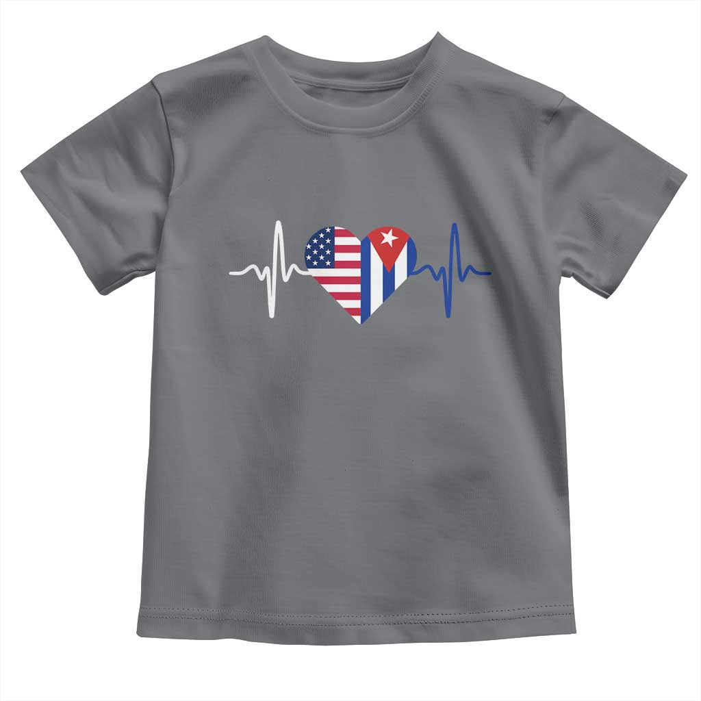 Heartbeat Cuba USA Toddler T Shirt Cuban American Pride