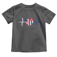 Heartbeat Cuba USA Toddler T Shirt Cuban American Pride