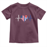 Heartbeat Cuba USA Toddler T Shirt Cuban American Pride