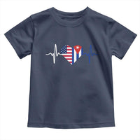 Heartbeat Cuba USA Toddler T Shirt Cuban American Pride
