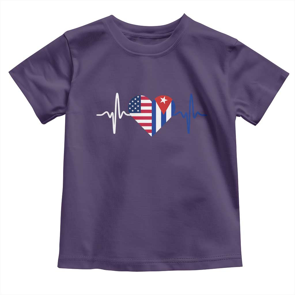 Heartbeat Cuba USA Toddler T Shirt Cuban American Pride