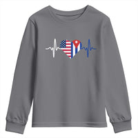Heartbeat Cuba USA Youth Sweatshirt Cuban American Pride