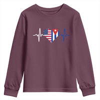 Heartbeat Cuba USA Youth Sweatshirt Cuban American Pride