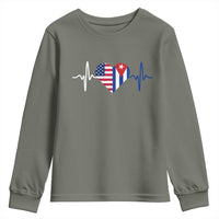 Heartbeat Cuba USA Youth Sweatshirt Cuban American Pride