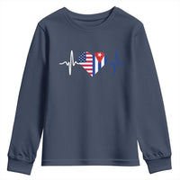 Heartbeat Cuba USA Youth Sweatshirt Cuban American Pride