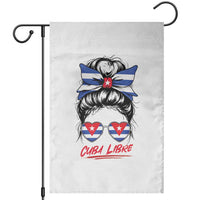 Cuba Libre Garden Flag Messy Bun Cuban Woman Sunglasses