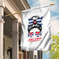 Cuba Libre Garden Flag Messy Bun Cuban Woman Sunglasses