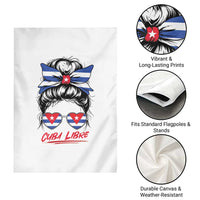 Cuba Libre Garden Flag Messy Bun Cuban Woman Sunglasses