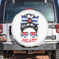 Cuba Libre Spare Tire Cover Messy Bun Cuban Woman Sunglasses