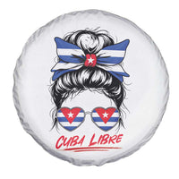Cuba Libre Spare Tire Cover Messy Bun Cuban Woman Sunglasses