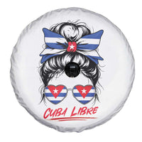 Cuba Libre Spare Tire Cover Messy Bun Cuban Woman Sunglasses