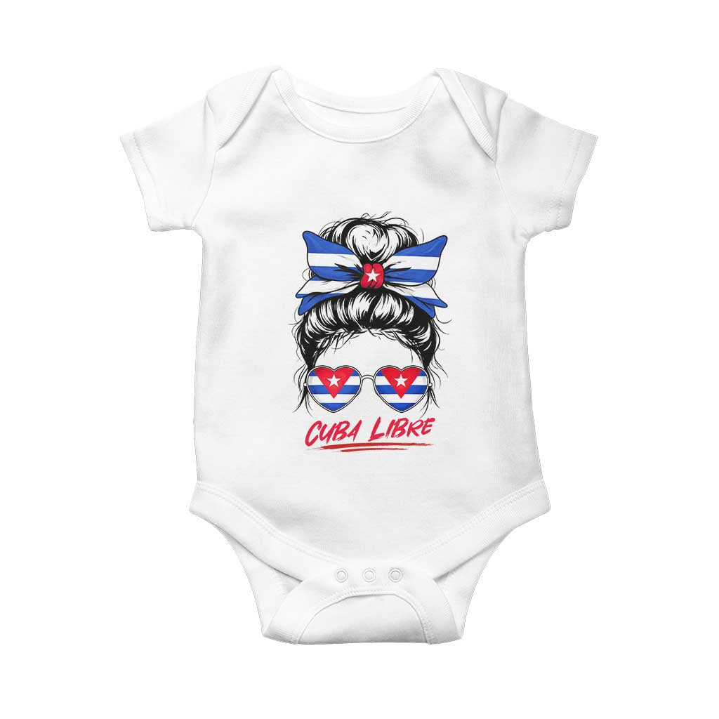 Cuba Libre Baby Onesie Messy Bun Cuban Woman Sunglasses
