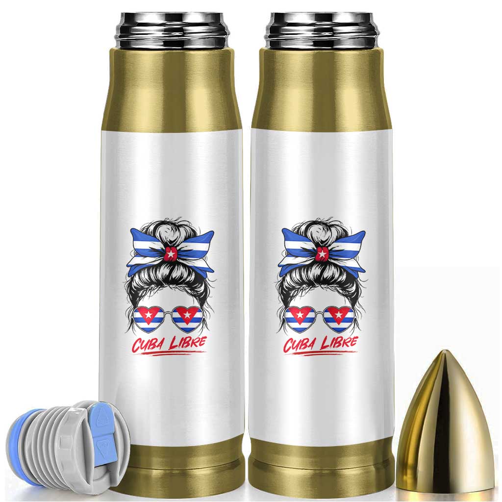 Cuba Libre Bullet Tumbler Messy Bun Cuban Woman Sunglasses