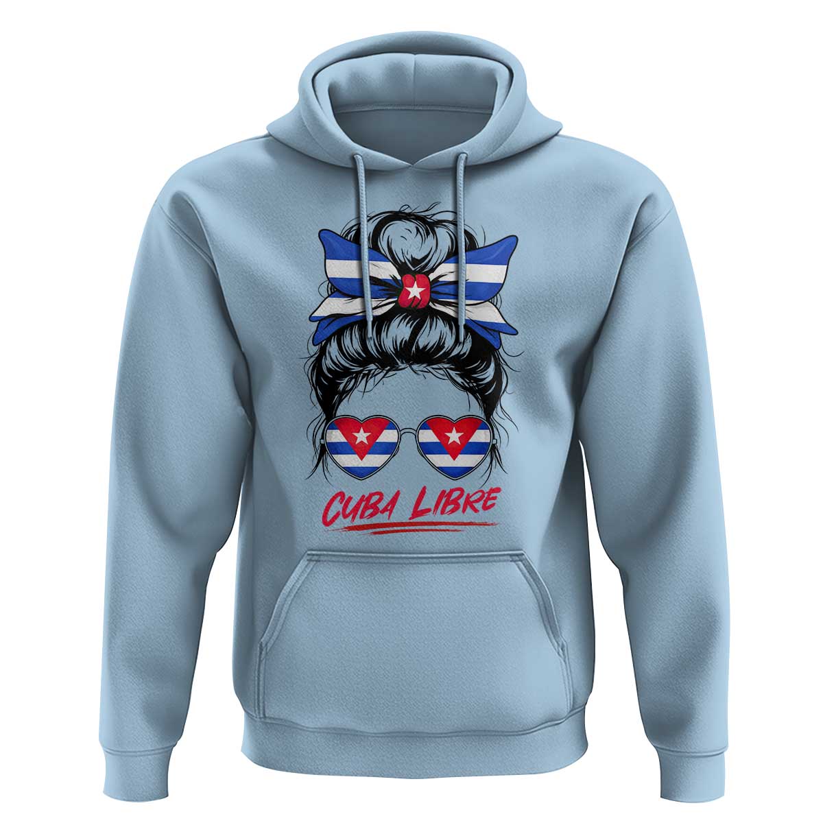 Cuba Libre Hoodie Messy Bun Cuban Woman Sunglasses