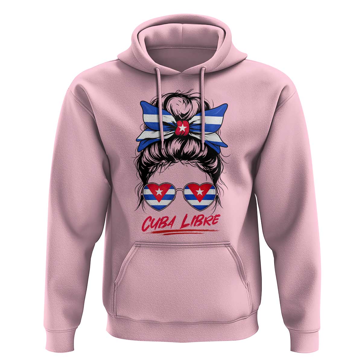 Cuba Libre Hoodie Messy Bun Cuban Woman Sunglasses