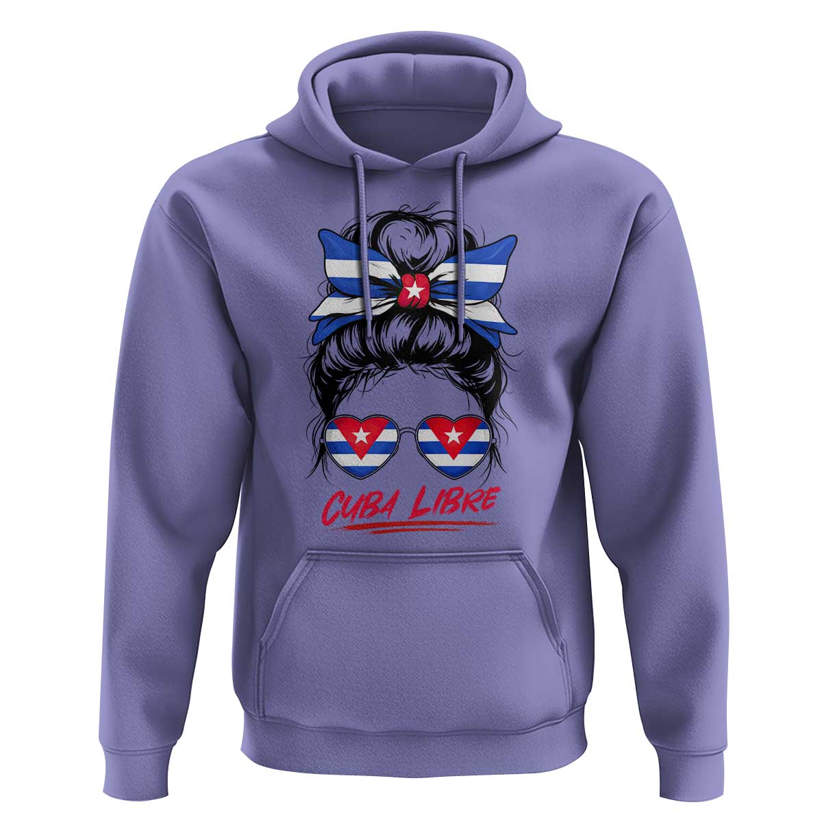 Cuba Libre Hoodie Messy Bun Cuban Woman Sunglasses