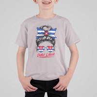 Cuba Libre T Shirt For Kid Messy Bun Cuban Woman Sunglasses