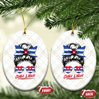 Cuba Libre Ceramic Ornament Messy Bun Cuban Woman Sunglasses