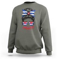 Cuba Libre Sweatshirt Messy Bun Cuban Woman Sunglasses
