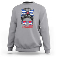 Cuba Libre Sweatshirt Messy Bun Cuban Woman Sunglasses
