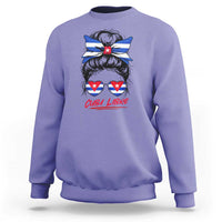 Cuba Libre Sweatshirt Messy Bun Cuban Woman Sunglasses