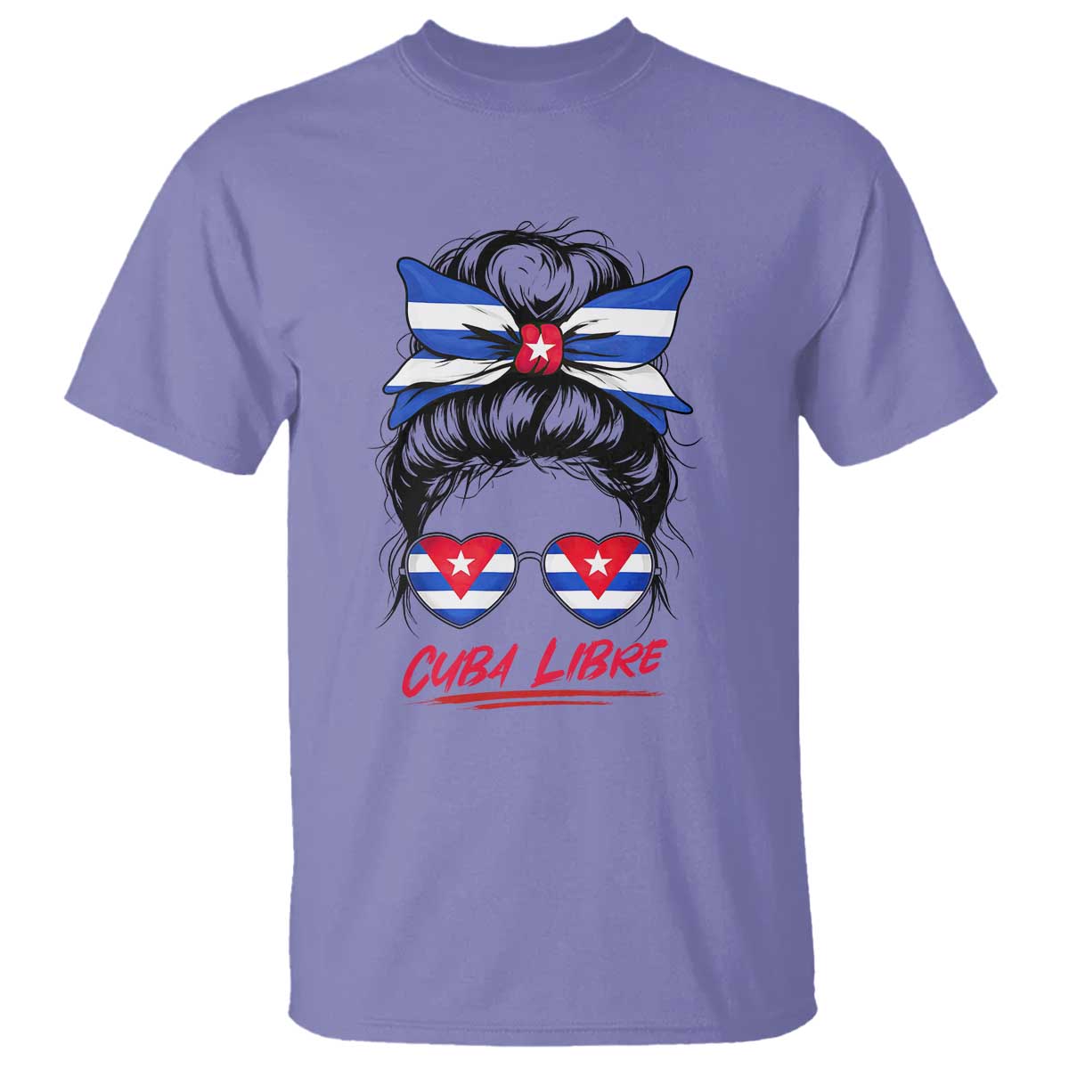 Cuba Libre T Shirt Messy Bun Cuban Woman Sunglasses