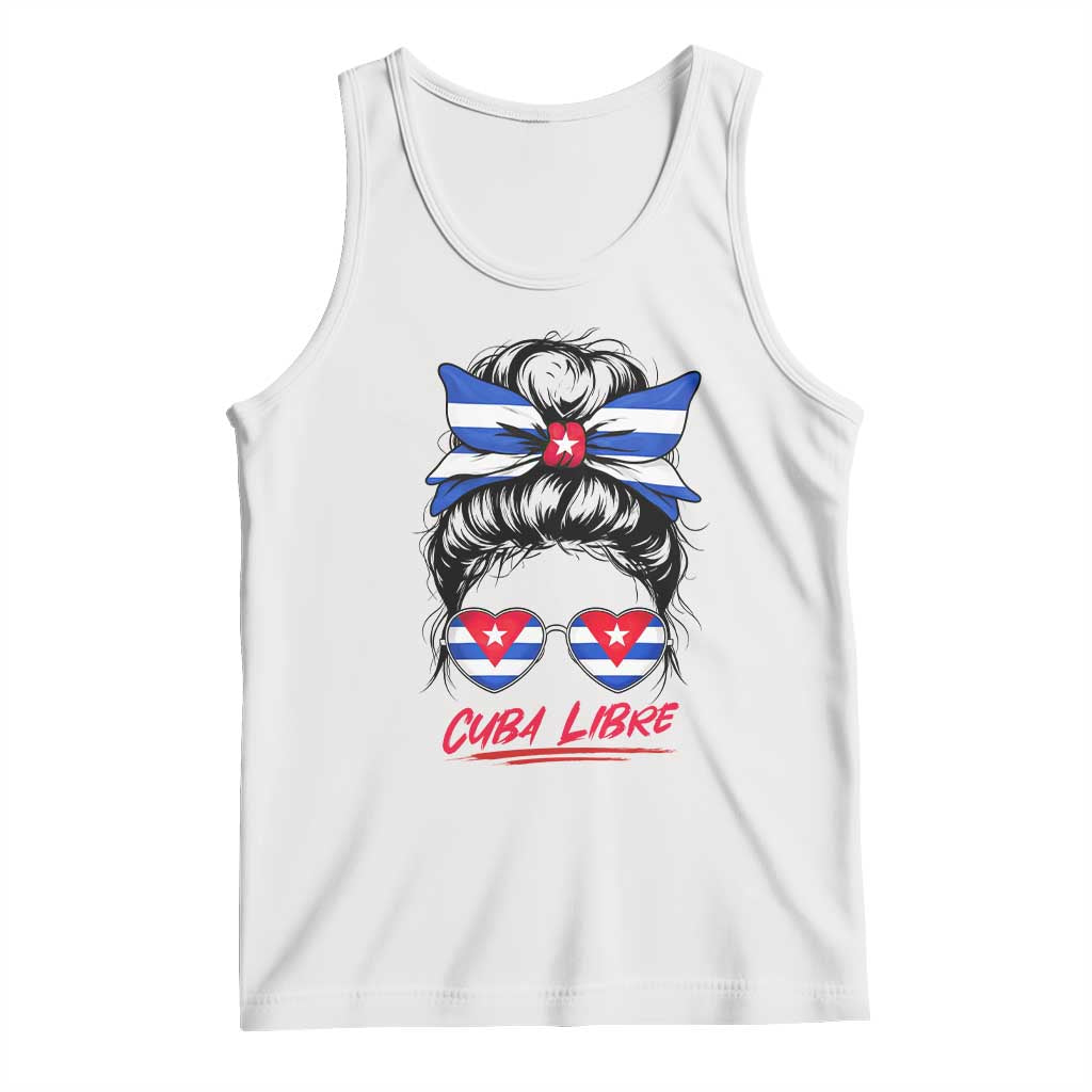 Cuba Libre Tank Top Messy Bun Cuban Woman Sunglasses