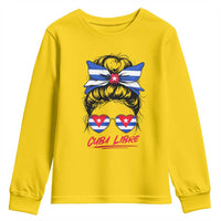 Cuba Libre Youth Sweatshirt Messy Bun Cuban Woman Sunglasses