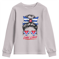 Cuba Libre Youth Sweatshirt Messy Bun Cuban Woman Sunglasses