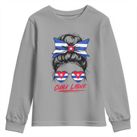 Cuba Libre Youth Sweatshirt Messy Bun Cuban Woman Sunglasses