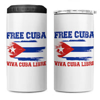 Cuban American Pride 4 in 1 Can Cooler Tumbler Freedom For Cuba