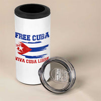 Cuban American Pride 4 in 1 Can Cooler Tumbler Freedom For Cuba