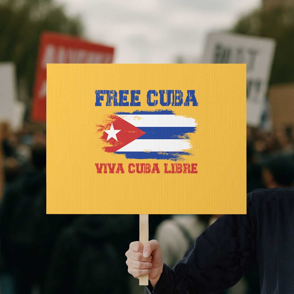 Cuban American Pride Protest Sign Freedom For Cuba